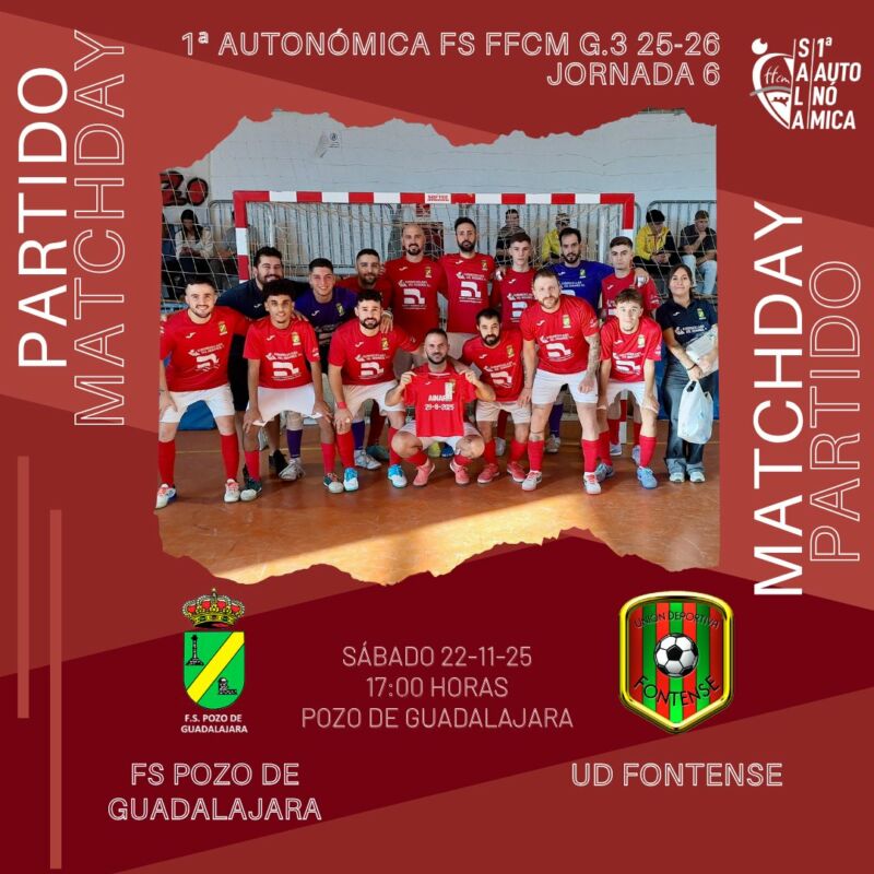 Image for the Tweet beginning: 6ª jornada 1ª autonómica FS