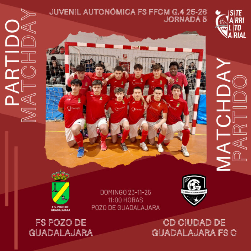 Image for the Tweet beginning: 5ª jornada Juvenil autonómica FS