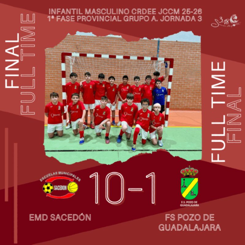 Image for the Tweet beginning: Resultado 3ª jornada. Infantil Masculino