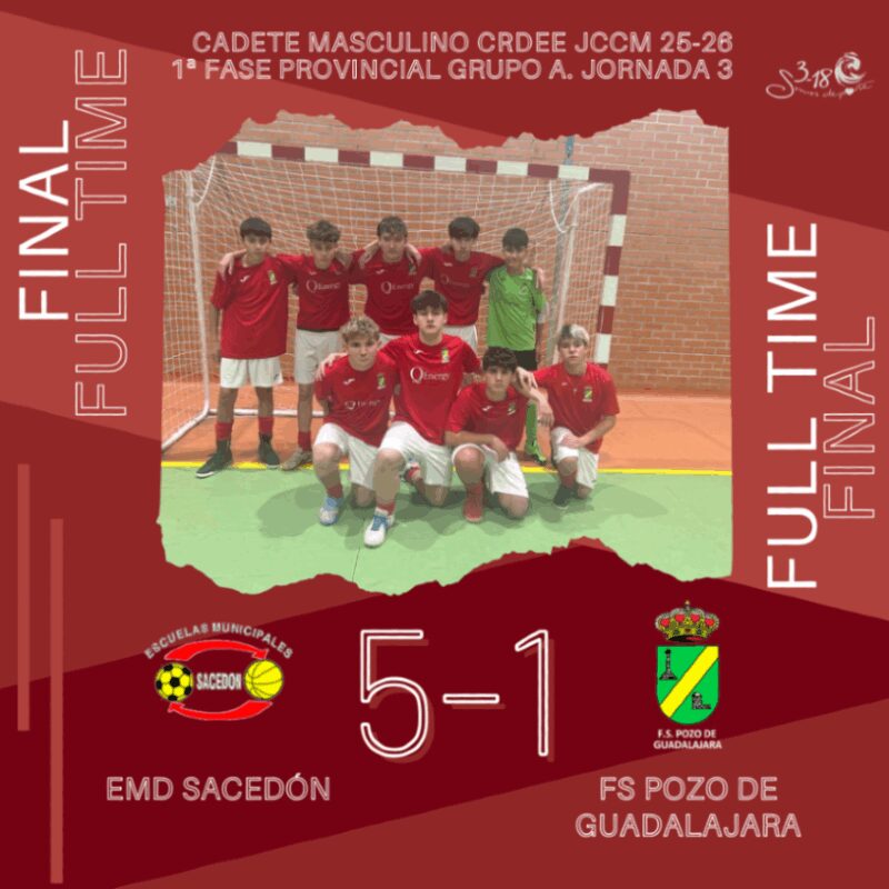 Image for the Tweet beginning: Resultado 3ª jornada. Cadete Masculino