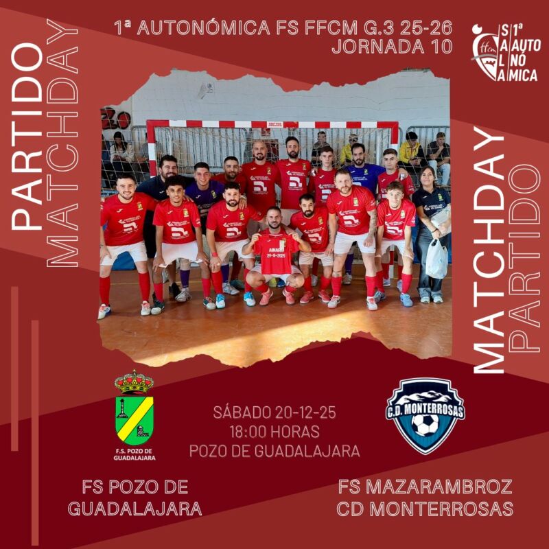 Image for the Tweet beginning: 10ª jornada 1ª autonómica FS